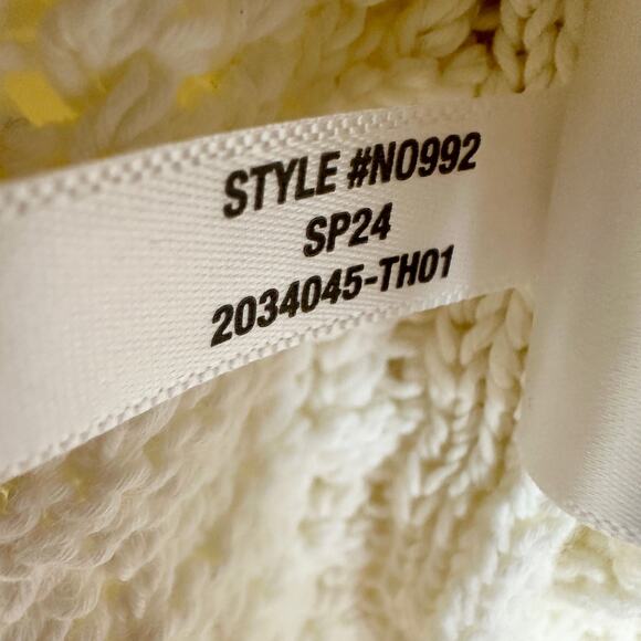 Madewell Crochet Knit Crewneck Sweater Tank Cotton Vest Bright Ivory XS NWT - Picture 11 of 13